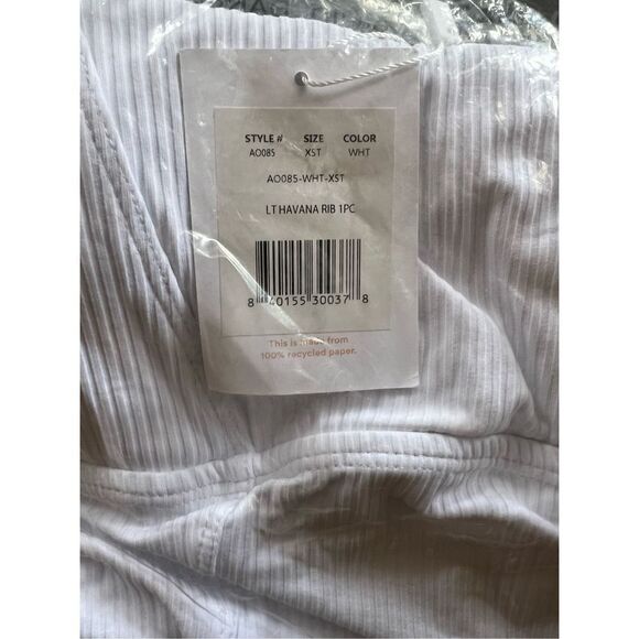 Andie Swim Andie The Havana Ribbed White Long Torso Nwt XS Tall - Picture 4 of 6